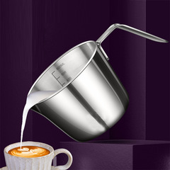 304 stainless steel mini milk pot three-layer steel thickened baking cup with scale butter hot oil small pot egg bowl