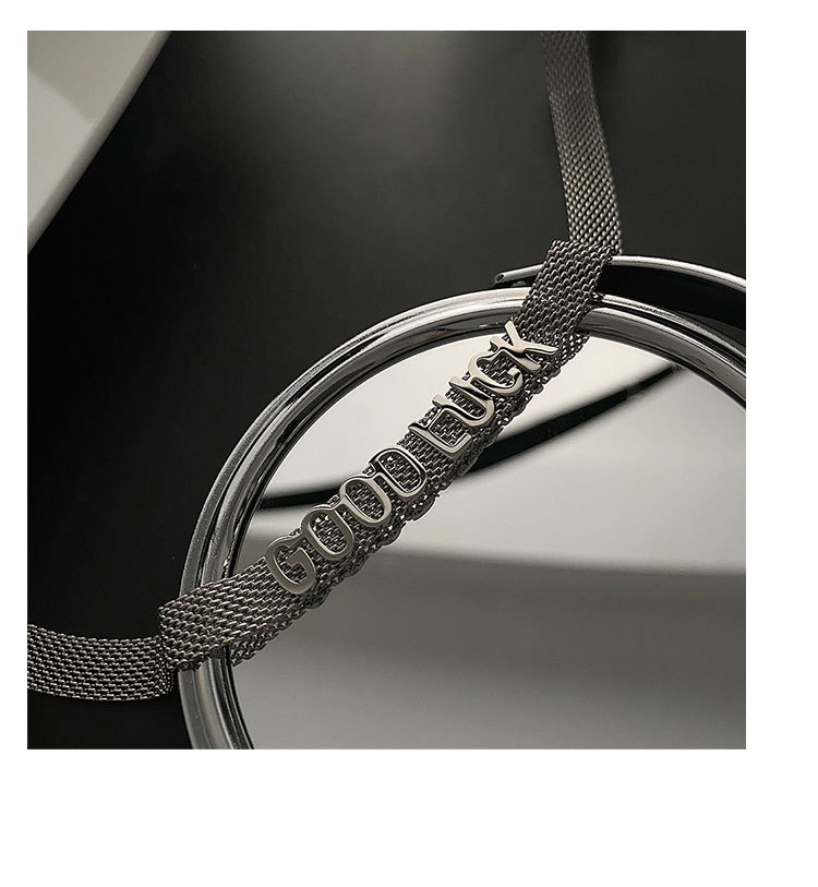 Titanium Steel Inlay Material Choker Classification 304 Stainless Steel Chain Material Vacuum Plating Real Gold Plated 18K Gold Gold Plating Silver Plated Letter 304 Stainless Steel Fashion Waterproof Non Tarnish Titanium Steel Choker