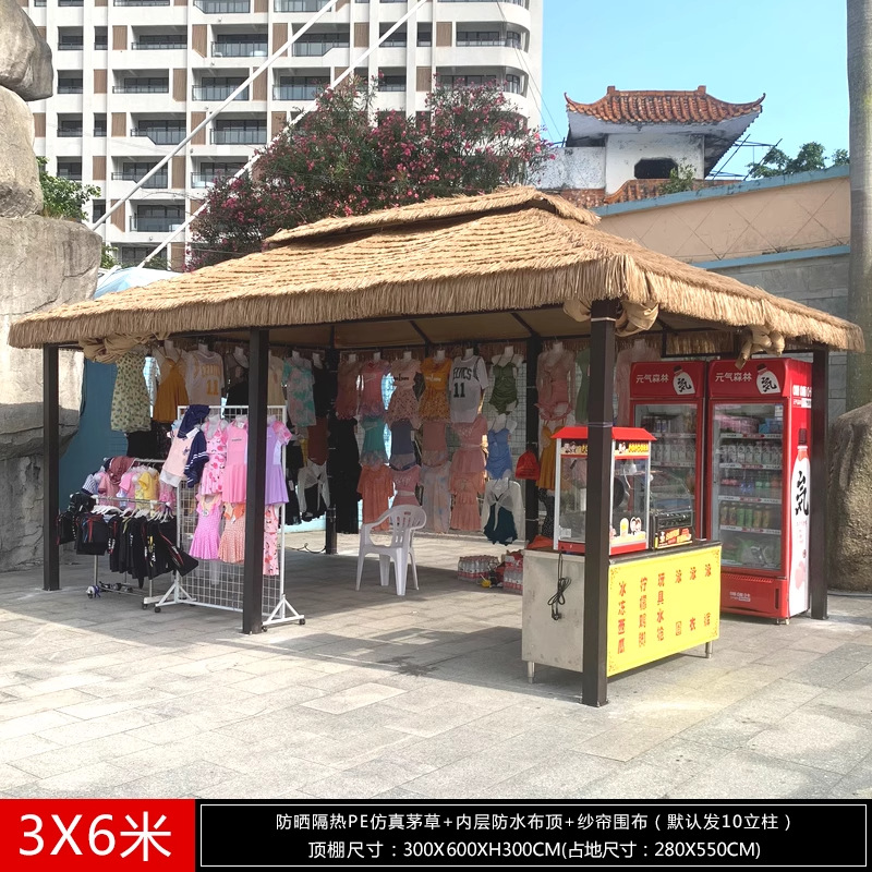 Pabellón al aire libre, techo galvanizado, pabellón de cuatro pilares, patio, jardín, techo, toldo de ocio, gran dosel de lluvia