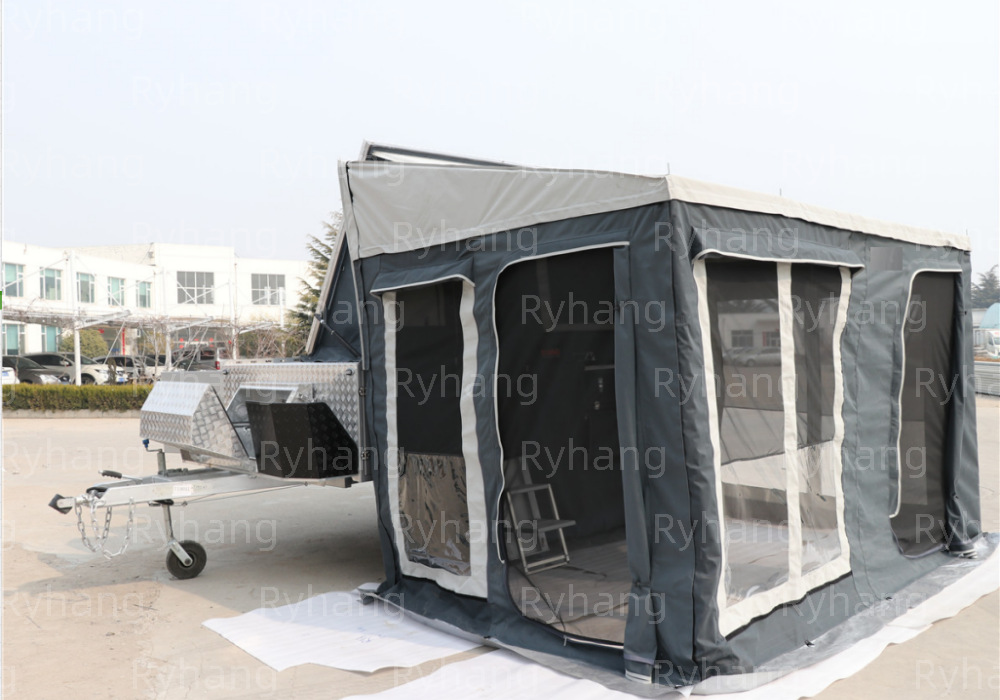 Factory Direct Sales Trailer-Mounted Camping Tent, Rainproof and Sunproof, Thickened Material, Multi-Window Breathable and Spacious Space