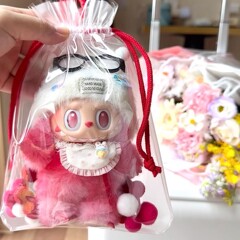拉布布三代搪胶遛娃包锦囊娃包娃袋17cm棉花娃痛包防尘收纳保护套
