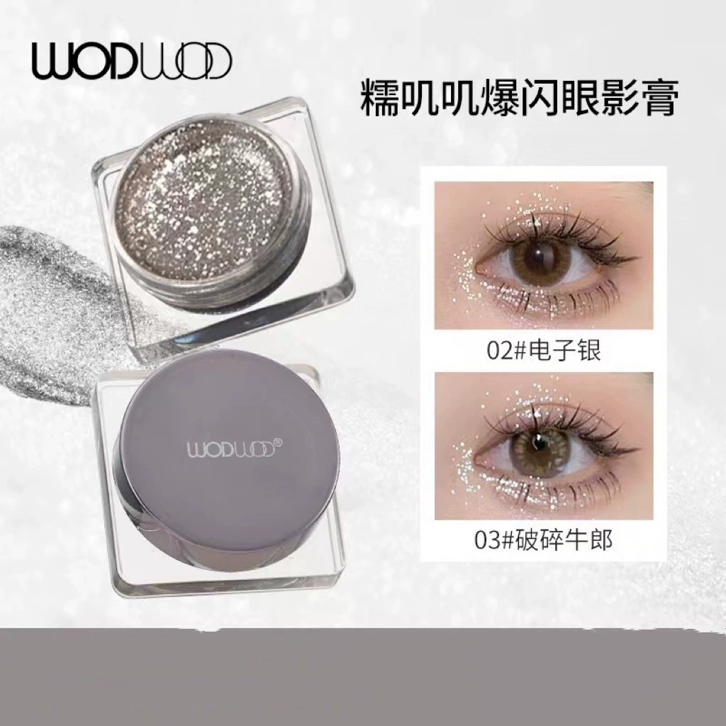 Тени для век WODWOD Nuo Ji Blasting Eye Shadow Cream Pearl Drills Lucky Silk - Lange Blit Gel Eye Shadow Bright Flash
