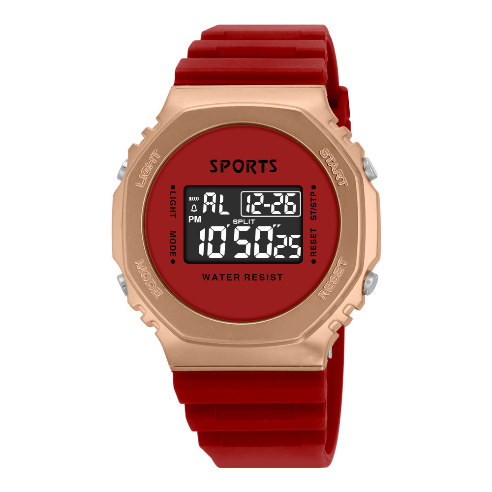Moda para estudiantes masculinos y femeninos, reloj electrónico de alarma de cronometraje deportivo al aire libre, fábrica de relojes electrónicos luminosos multifuncionales al por mayor