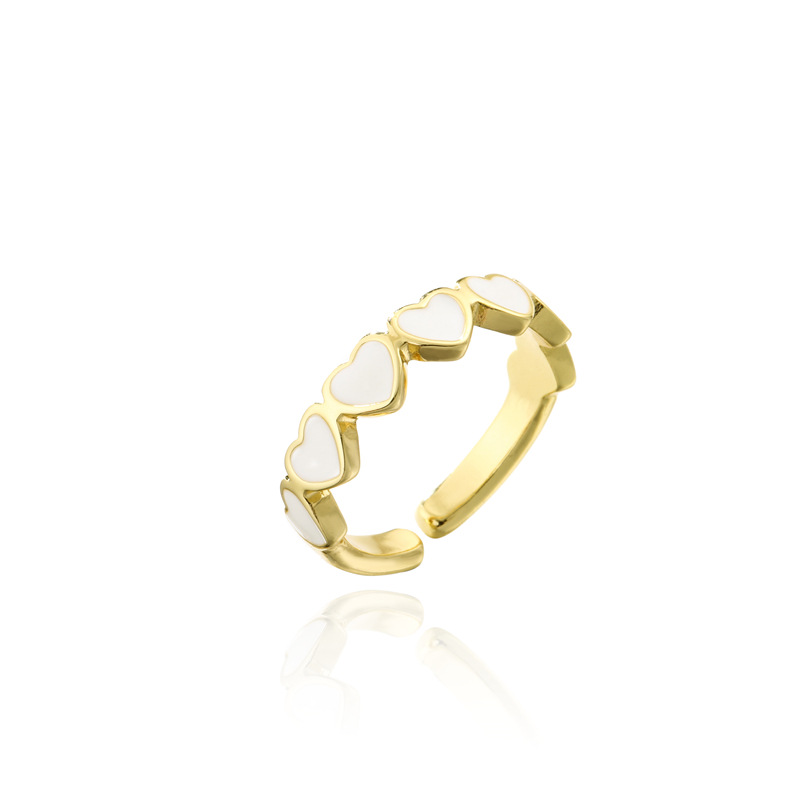 Nihaojewelry Großhandel Schmuck Verkupfert 18k Gold Tropfendes Herz Offener Ring display picture 9