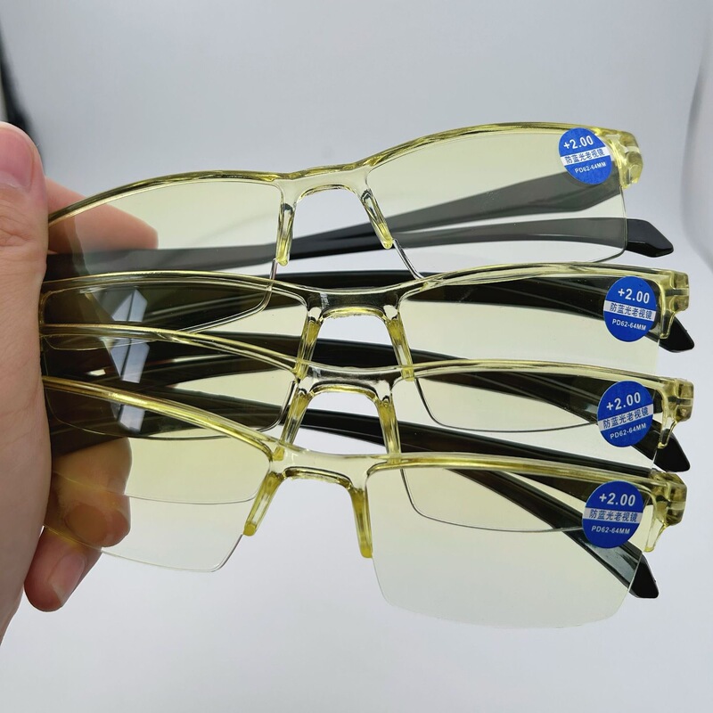 Black Technology Zoom Reading Glasses, Small Yellow Lenses, Anti-Blue Light, Frameless Reading Glasses for Street Vendors, Wholesale 100-4 Black Technology Zoom Reading Glasses, Small Yellow Lenses, Anti-Blue Light, Frameless Reading Glasses for Street Vendors, Wholesale 100-4