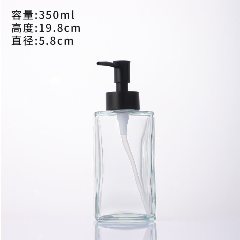 Botellas vacías de vidrio para gel de ducha/champú/loción, con dosificador a presión y opción de grabado/impresión de logotipo, venta al por mayor.