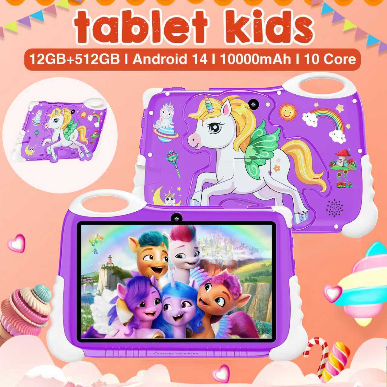 Cross-Border Wholesale 2025 Pegasus New Smart 7inch Wifi Android Kidsren's Learning Tablet Computer Factory Overseas Order