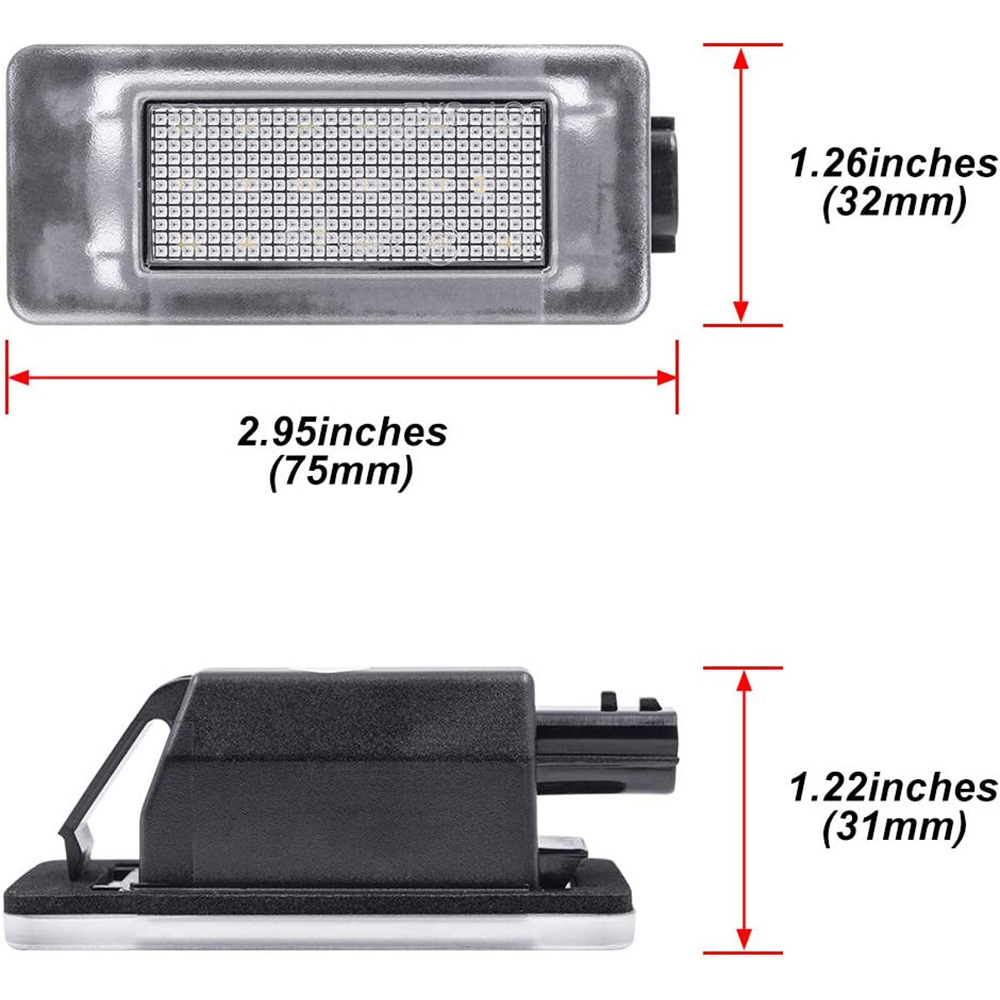 2Pcs18 Lights Black Led License Plate Light Suitable for Nissan Serena C27 16-19 Years Cross-Border Hot Sale