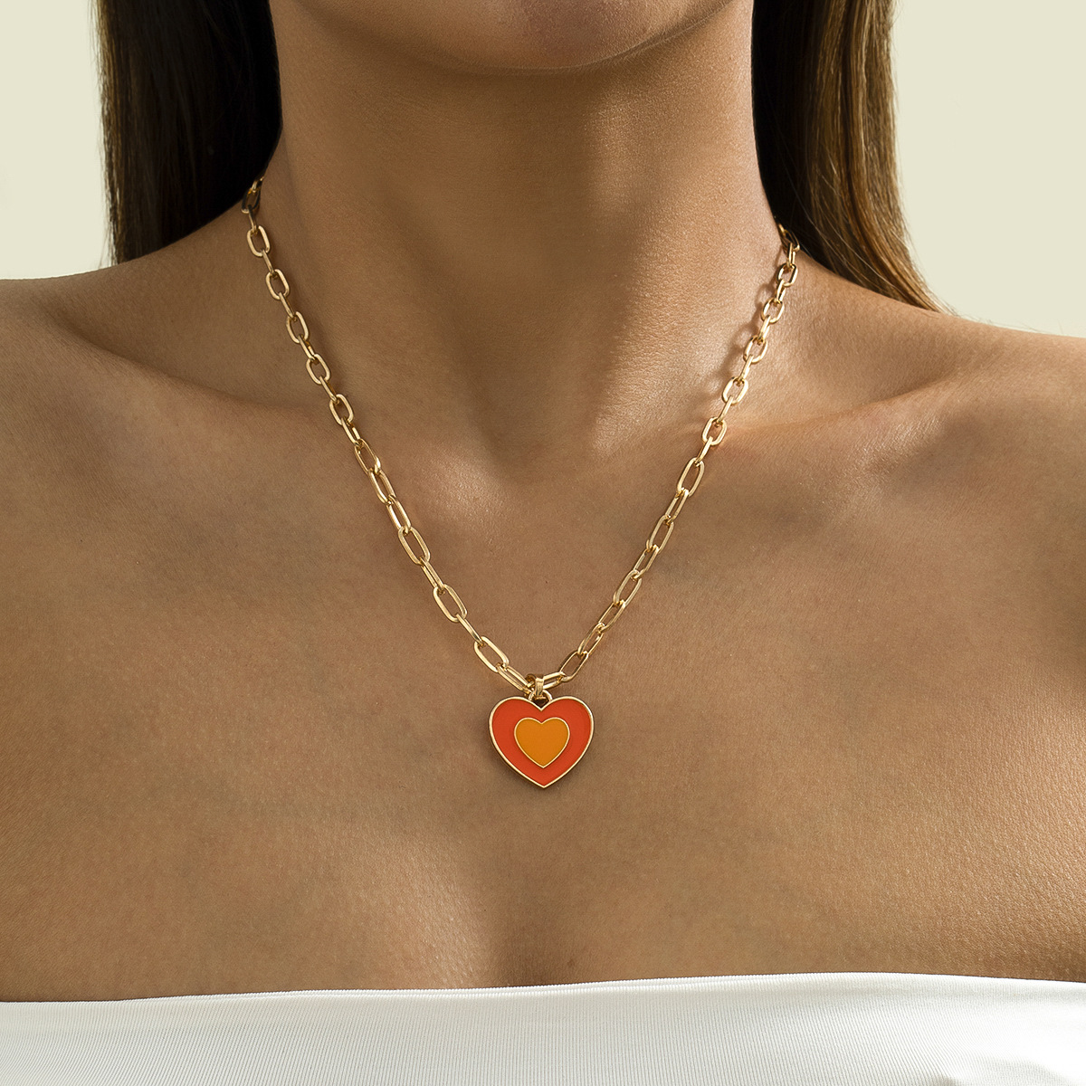retro heart multielement necklace wholesale Nihaojewelrypicture15