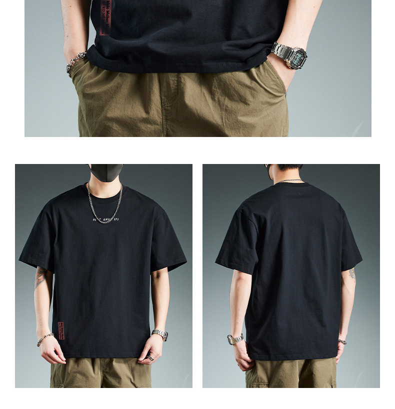 Schweres Baumwoll T-shirt Für Herren - Einfarbiges Basic Shirt_voghion.com