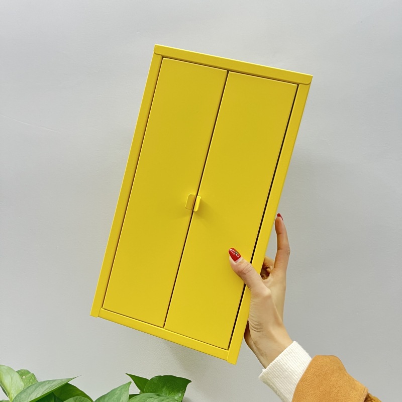 Mini archivador amarillo brillante (totalmente de hierro)
