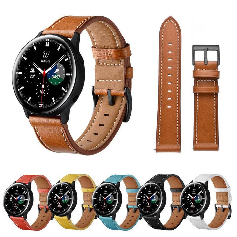 Suitable for Samsung Galaxy Watch Active1/2 Watch Strap 20mm 22mm Genuine Leather Watch Strap