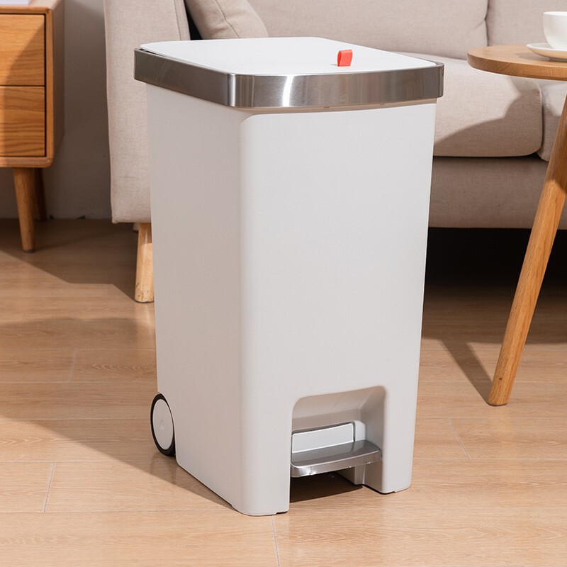 Dropshipping Trash Can for Home Use, High-End Luxury Kitchen and Toilet Pedal with Lid, Large Capacity Trash Can