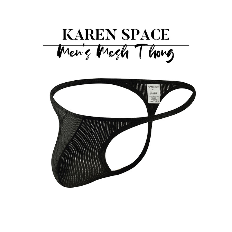 Men's Underwear Low-Waist Pure Color U-Convex Elastic Tight Sexy T-Pants Men's Sports Silky Pouch Thong Thin Straps