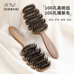 [Patent Controlled Price] Pinecone Bristle Hair Brush with 100 Holes, Fluffy Bristle Pinecone Comb, Massage Head Rib Comb