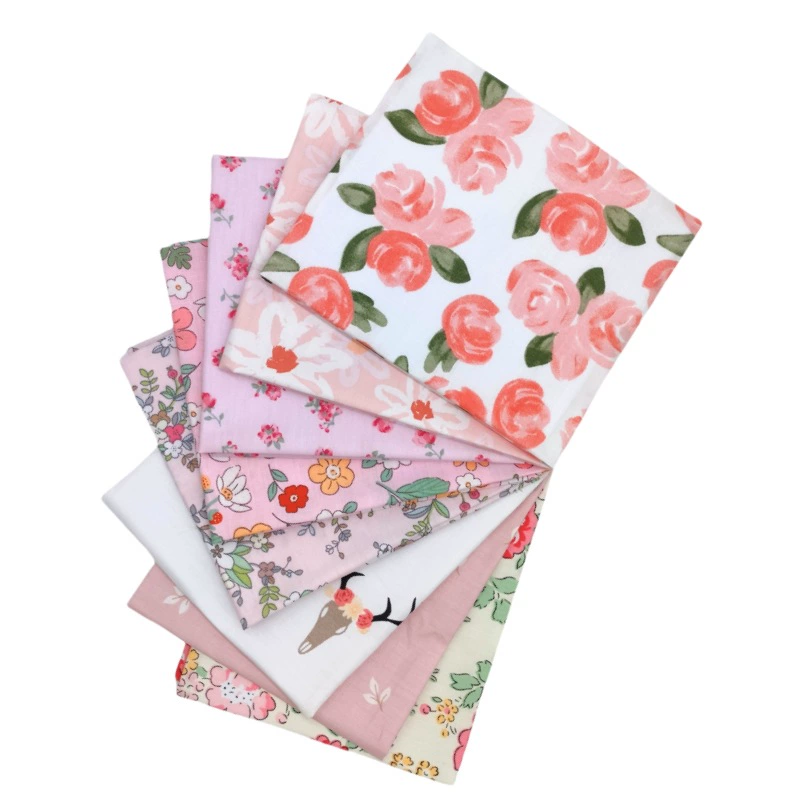 Новый розовый принтованный хлопок чистый хлопок diy handmade лоскутное 8 штук набор хлопковой ткани оптом