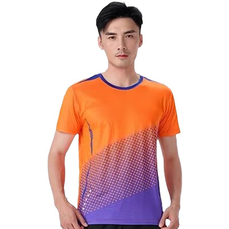 Breathable Badminton Clothing Men's and Women's Short-sleeved suit Sports Quick-drying Clothing Printing Air Volleyball Competition Training Camp Team Clothing Summer