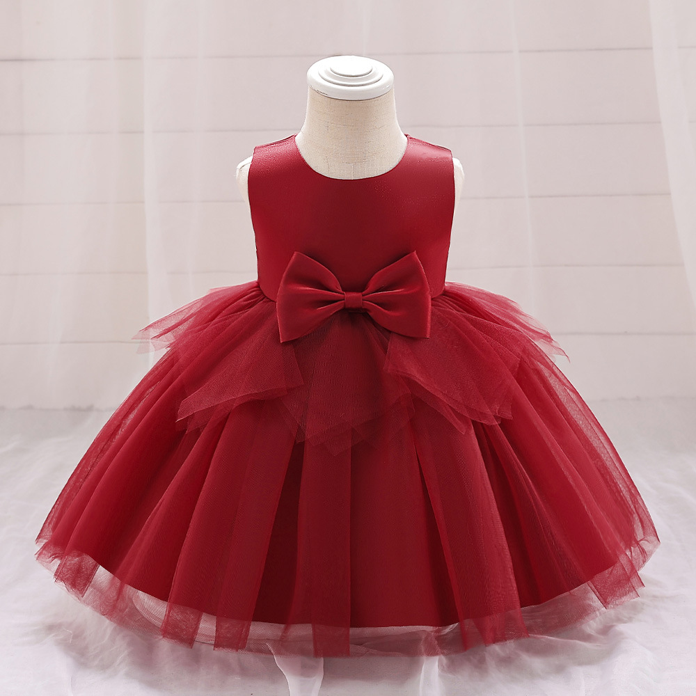 跨境夏季公主裙寶寶周歲禮服兒童禮服裙女走秀生日宴會kids gown