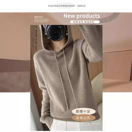 针织衫年外套加厚长袖卫衣型秋季外套女连帽2023宽松新款上衣针织