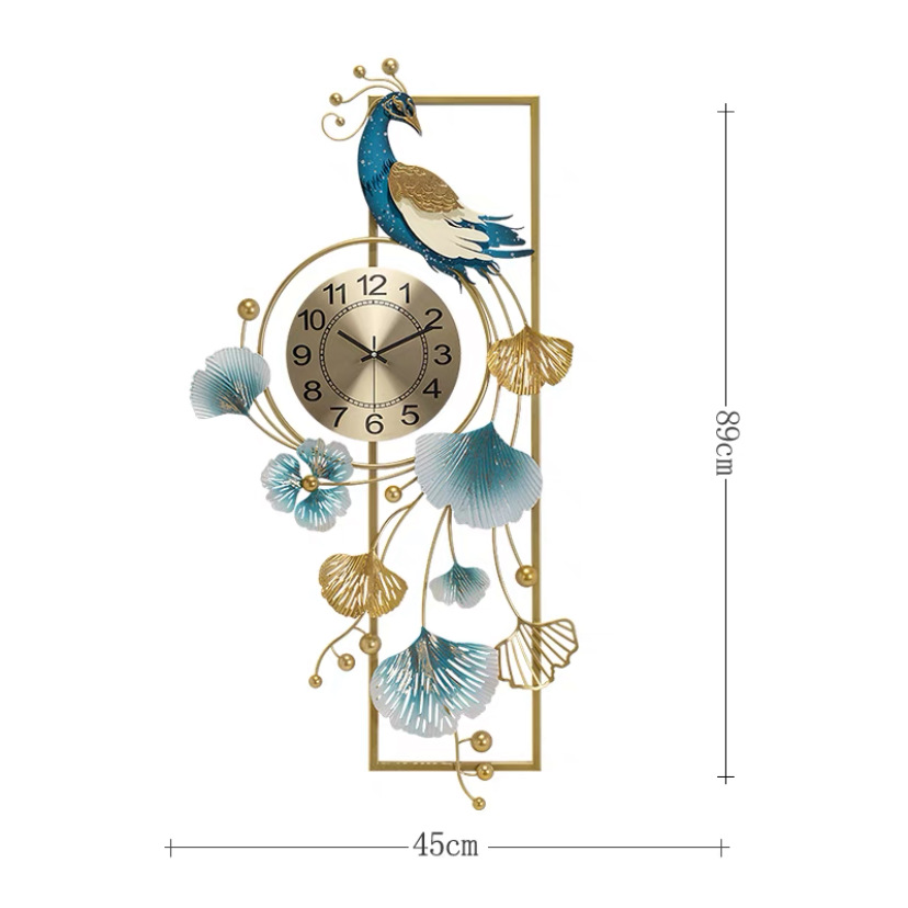 Reloj de pared decorativo diseño pavo real creativo minimalista – para sala de estar o fondo de casa de familia, venta en Amazon.