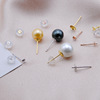 Golden platinum earrings from pearl, silver 925 sample