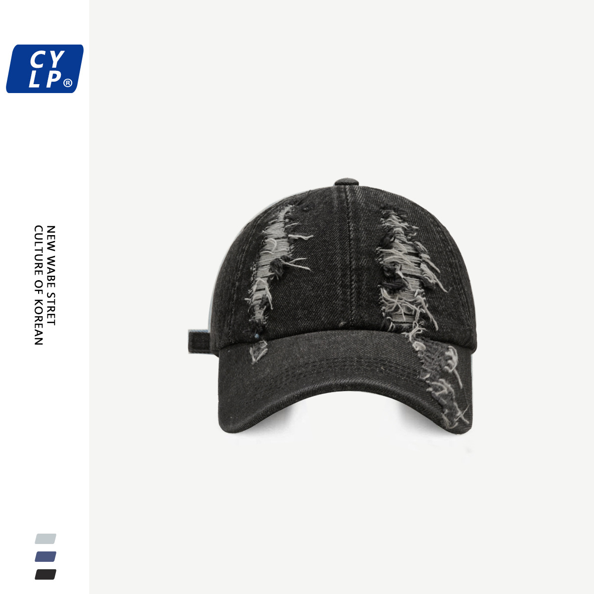 INS Hipster moda hip hop ripped gorra de béisbol hombres y mujeres estilo coreano calle pareja casual Denim casquillo de pico verano