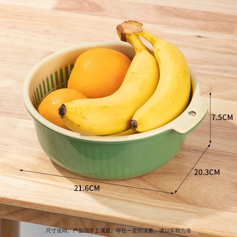 厚い二重の野菜を洗うたらいの水たまりの家庭用の台所の水洗いの果物の皿の客間は野菜かごを濾過して野菜のかごを洗います。|undefined