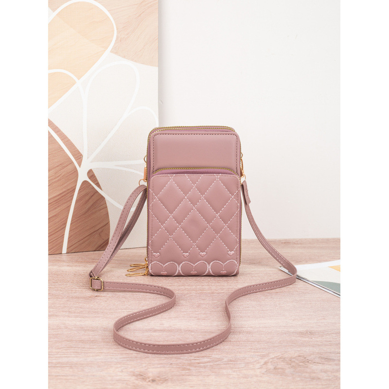 2025 nuevo bolso de teléfono móvil lindo moda multifuncional un hombro mochila tres cremallera bordado mariposa impresión bolso de mujer