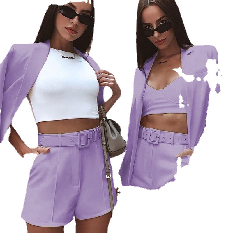 Conjunto de Blazer con Cinturón para Mujer de Poliéster image 6