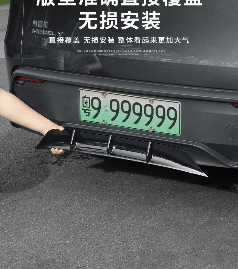 Suitable for Tesla Model Y 2025 New Rear Spoiler, New Model Y Rear Lip Surround, Rear Bumper Wind Blade Decoration
