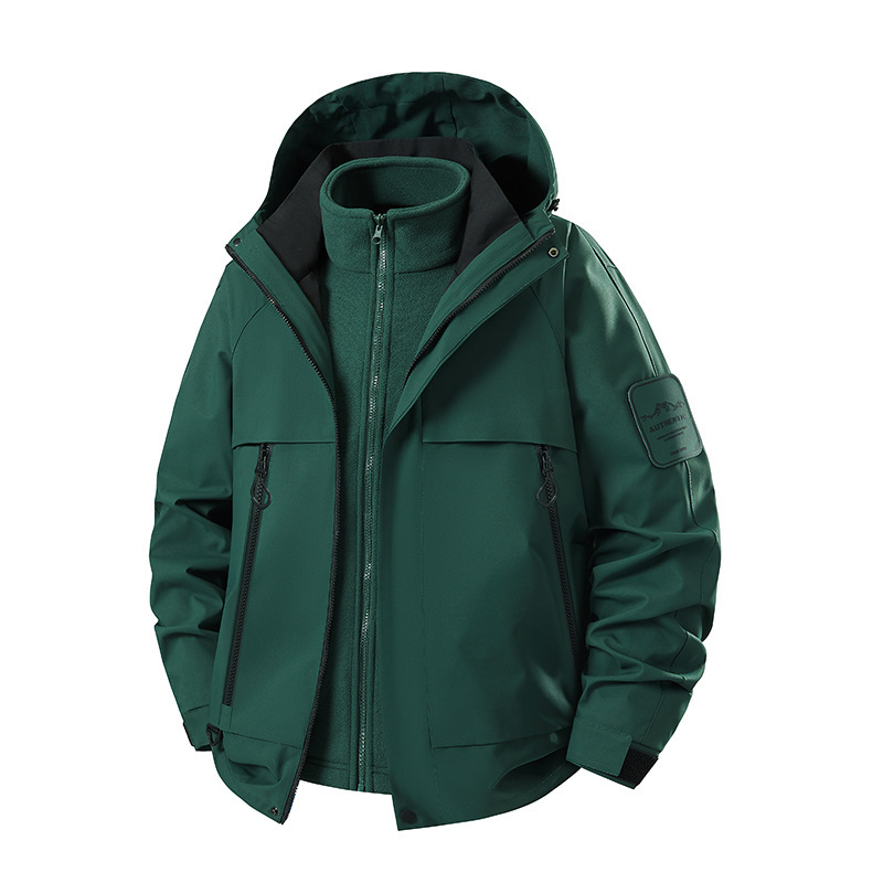 山系机能三合一冲锋衣男户外防风防水工装两件套女秋冬滑雪登山服|undefined
