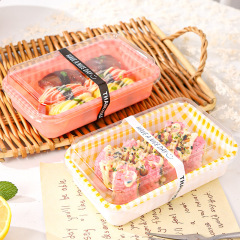 Tiramisu packaging box picnic sushi rice ball disposable packing box hand-painted cake macaron dessert box
