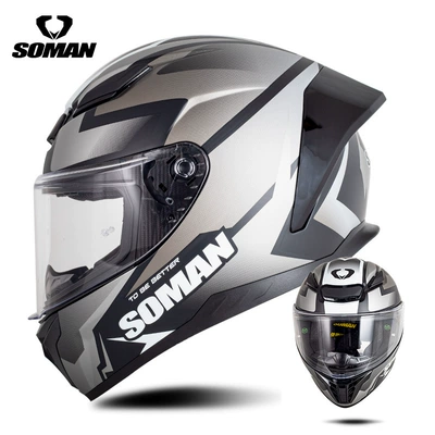 Motosiklet kaskı (dəbilqə) | Four Seasons Motorcycle Riding Electric - silver-gray-vision-plus-s