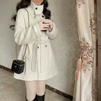 Demi-season short woolen coat, jacket, for teenagers, high-quality style, British style