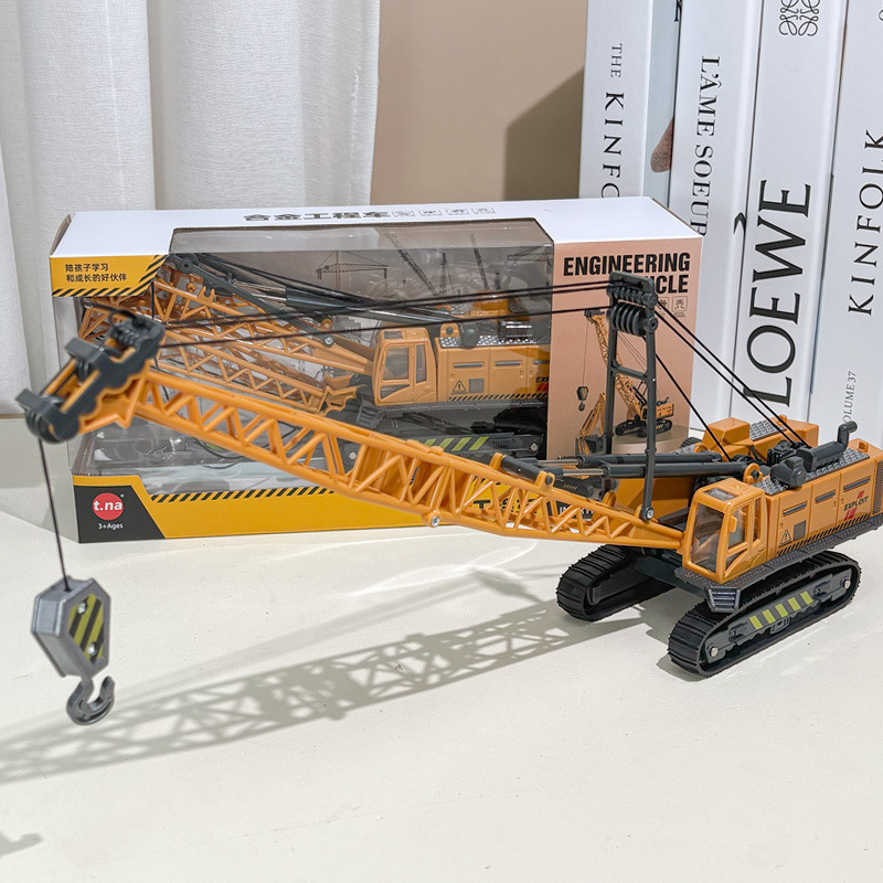 Children's engineering toy car simulation alloy excavator model transporter set boy crane stall wholesale