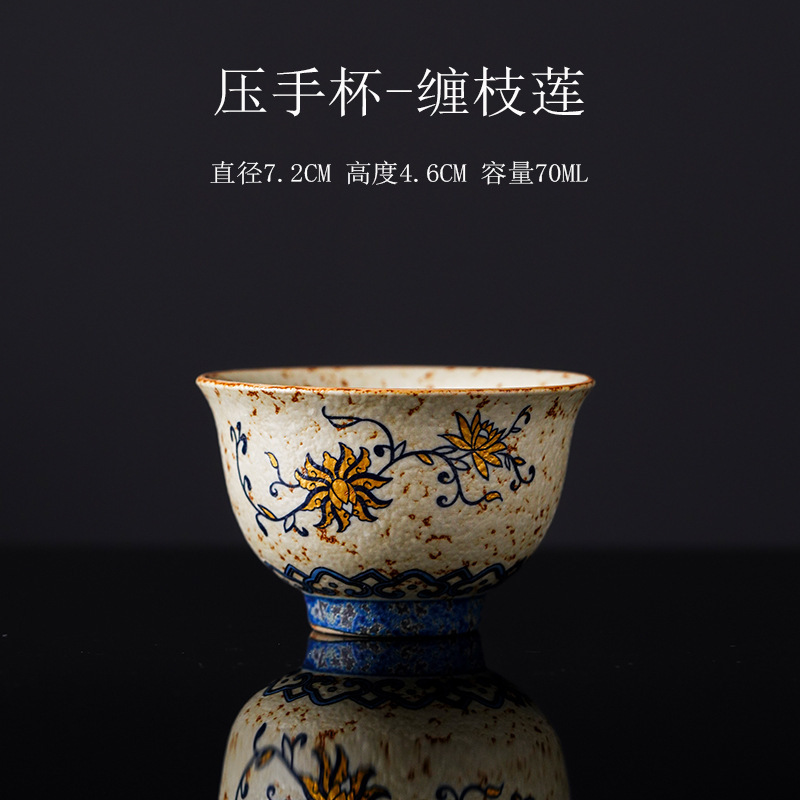 Blue and white ceramic tea cup for home use