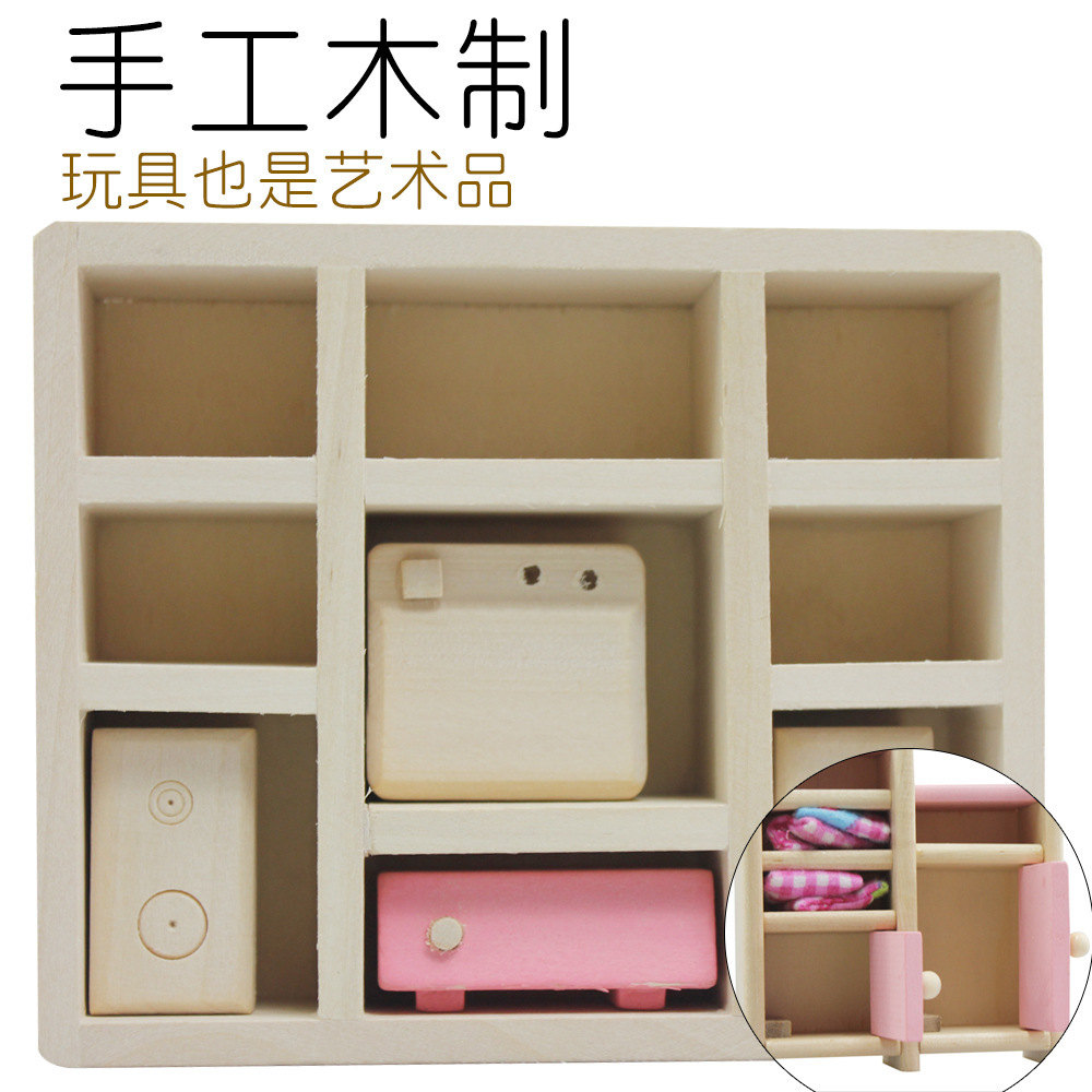 Baby Girl play House baby girl simulación muebles pequeños casa de muñecas juguete cocina sofá modelo de madera traje al por mayor