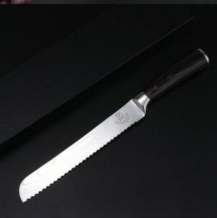 Yangjiang Knife Damascus Bread Knife Toast Cake Baking Slicing Sandwich Cutter Stainless Steel Sandwich