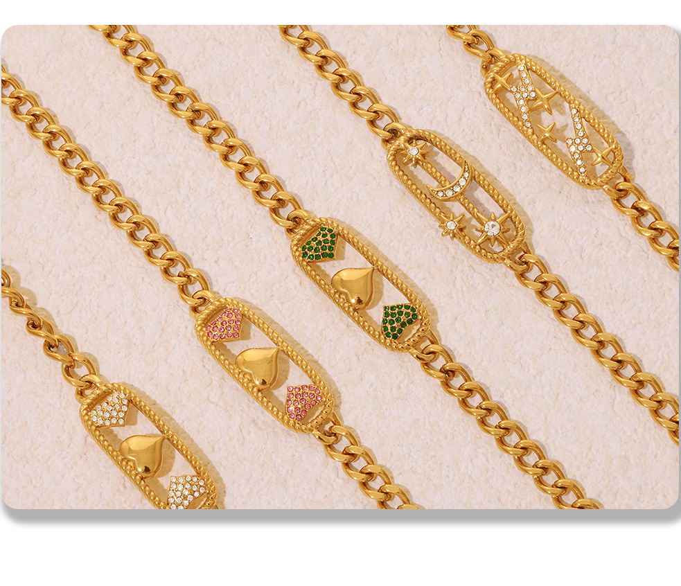 Set Collana E Bracciale Donna In Acciaio Titanio Stelle Lune_voghion.com