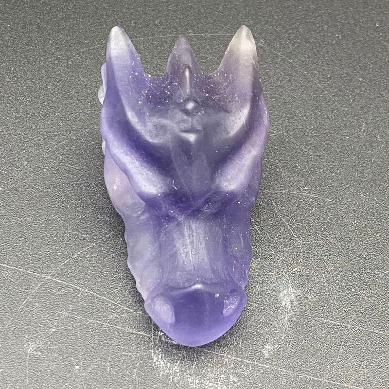 天然萤石狼头精品水晶手工雕刻件桌面摆件手工雕刻件装饰 图 8