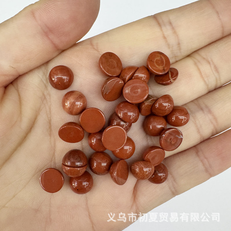 速売通爆金8mm天然石半円形戒面石パッチdiyビーズ部品卸売り