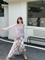 菱格不规则吊带裙女2025夏季新款气质设计感小众收腰度假风连衣裙