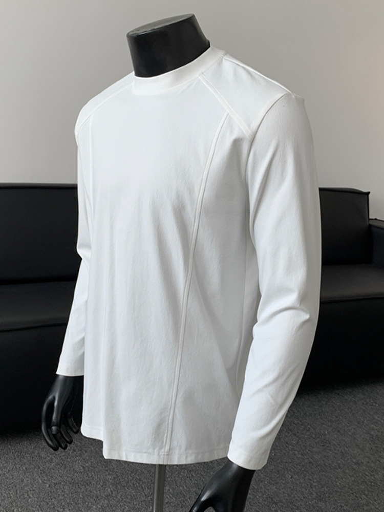 White Oversized Crewneck Sweatshirt For Men Autumn Cleanfit Style_voghion.com