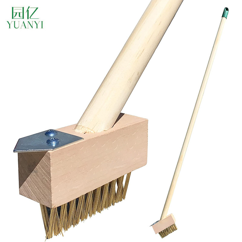 Foreign Trade Export Wooden Long-Handled Weeding Brush, Extra Hard Copper-Plated Garden Steel Wire Weeding Brush, Weeding Brush, Floor Seam Brush