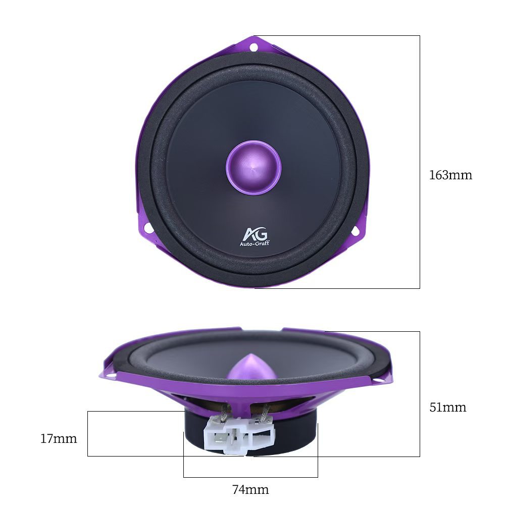 Car Audio Modification 6.5inch Coaxial Speaker Triangle Mid-Bass Car-Mounted Modified Speaker Ag-P6.0