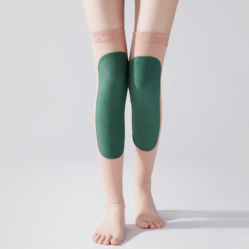 Modal leg and knee warmers with folded edges and fleece lining, designed to protect against cold and prevent slipping, suitable for both men and women