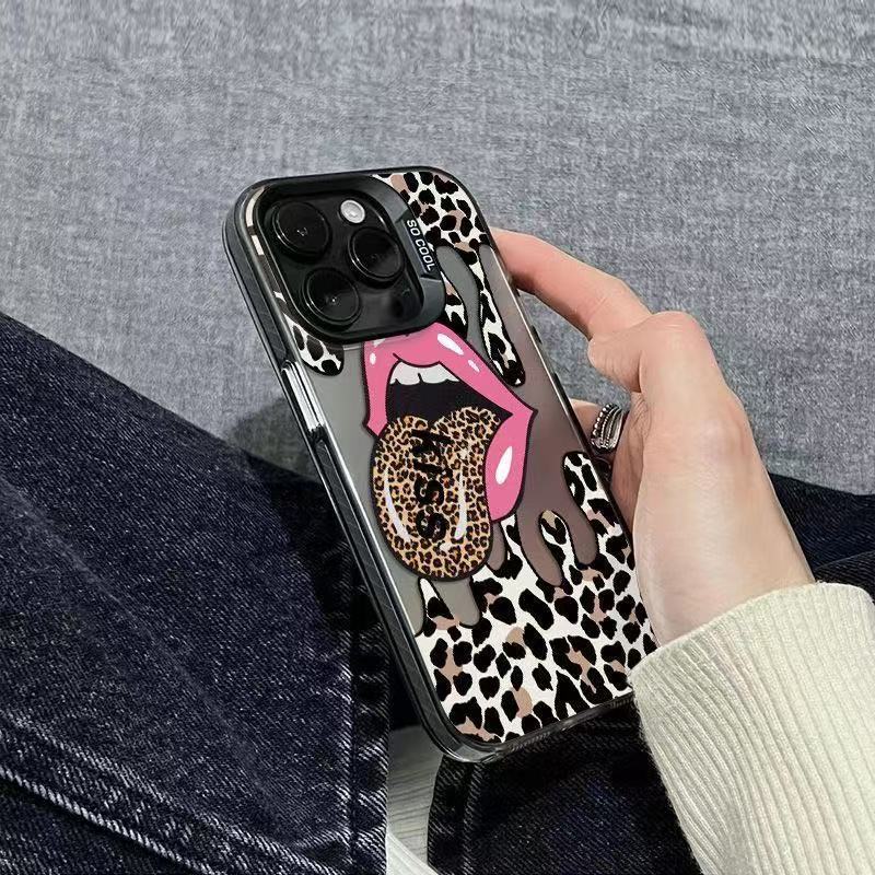 Nuevo estampado de leopardo inglés para iPhone 16 funda para teléfono móvil Apple 15promax/14 anti-caída 13pro12 Europa y América