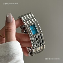 SCOTTIE小香风轻奢女士手表跨境爆款防水手镯形钢带女表方胜钟表