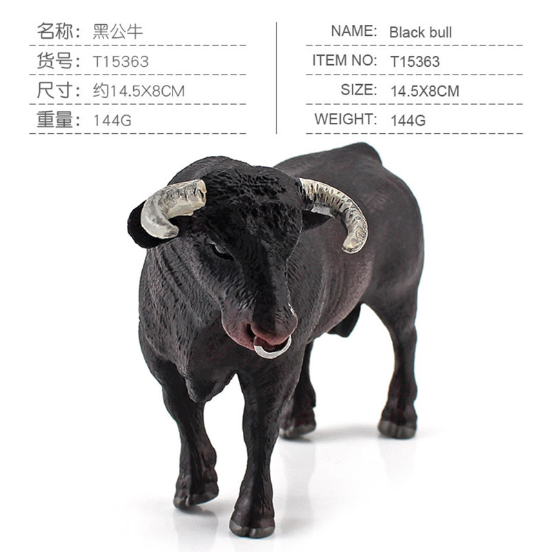 Modelo realista de toro negro, toro marrón suizo, toro norte-africano, gnomo, para decoración de dioramas de granja, transfronterizo Amazon.