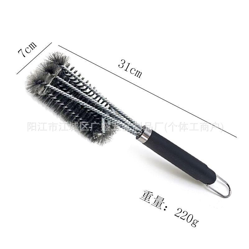 Barbacoa limpieza transfronteriza cepillo de barbacoa cepillo de alambre de acero Parrilla de barbacoa cepillo de red horno cepillo de alambre de acero cepillo de limpieza herramienta de barbacoa